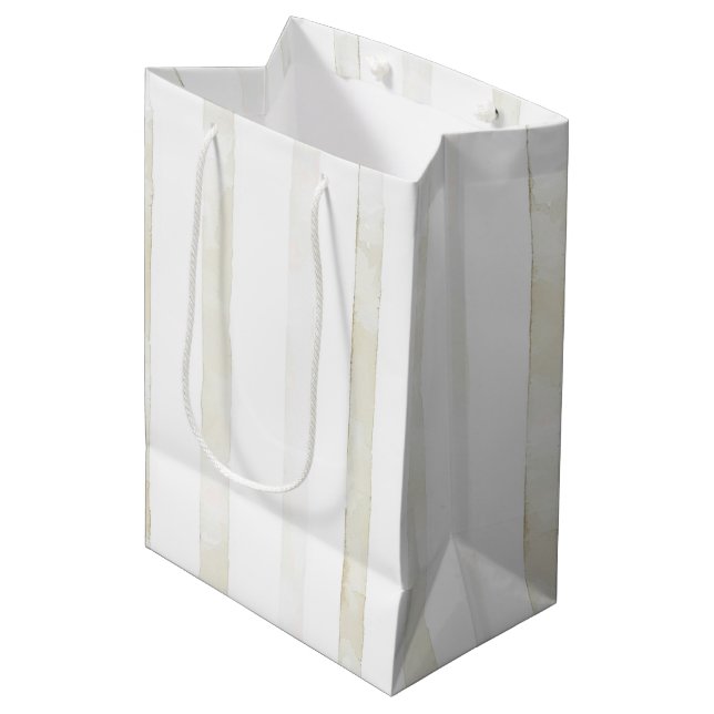 Sacola Para Presentes Média Casamento de Creme Branco de Marfim (Frente inclinada)