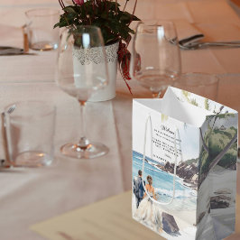 Sacola Para Presentes Média Casamento de Destino de Verão Minimalista