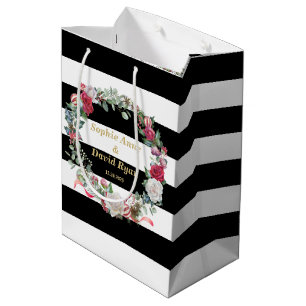 Sacola Para Presentes Média Casamento de Feriados de Inverno Fúrias Florais