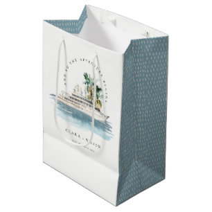 Sacola Para Presentes Média Casamento de paisagens do navio de cruzeiro Dusky