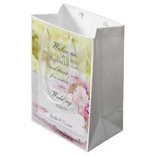 Sacola Para Presentes Média casamento do amante da flor da primavera vintage