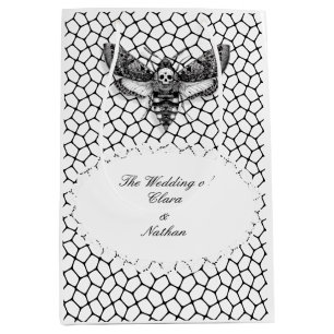 Sacola Para Presentes Média Casamento Gótico do Crânio Materno - Elegante Escu