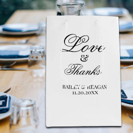 Sacola Para Presentes Média Casamento Mínimo Branco e Negro