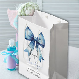 Sacola Para Presentes Média Casamento Nó Laço Azul Festa de Noivado