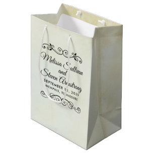 Sacola Para Presentes Média Casamento ocidental do estilo do pergaminho do