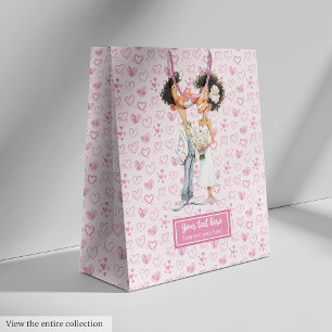 Sacola Para Presentes Média Casamento Personalizado De Grama De Noiva Gift Bag