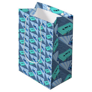 Sacola Para Presentes Média Cassetes de Bolinhas PopArt - Bolsa de Presente Mé
