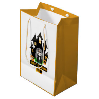 Sacola Para Presentes Média Castelo Dracula de Halloween Fofo