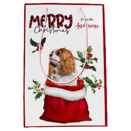 Sacola Para Presentes Média Cavalier King Charles Spaniel Dog Natal