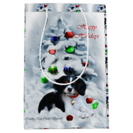 Sacola Para Presentes Média Cavalier King Charles Spaniel Natal