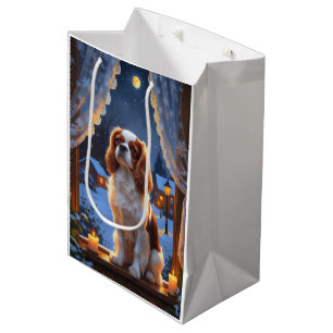 Sacola Para Presentes Média Cavalier King com Férias de Natal
