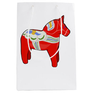Sacola Para Presentes Média Cavalo Dalecarliano