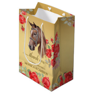Sacola Para Presentes Média Cavalo equestre Derby, festa equestre elegante, ca