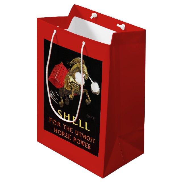 Sacola Para Presentes Média Cavalo mecânico com Shell Oil (Frente inclinada)