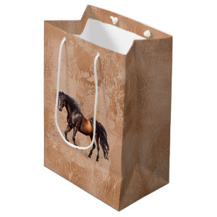 Sacola Para Presentes Média Cavalos Ocidentais