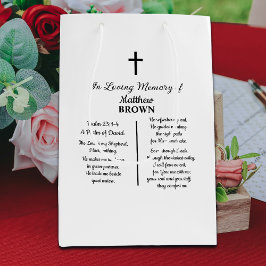 Sacola Para Presentes Média Celebração da Vida Versículo Bíblico Funeral