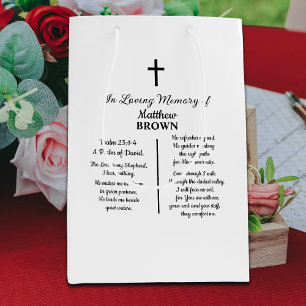 Sacola Para Presentes Média Celebração da Vida Versículo Bíblico Funeral