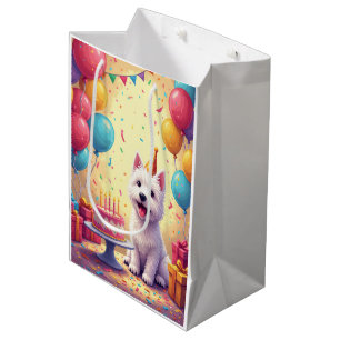Sacola Para Presentes Média Celebração de Aniversário do West Highland White T