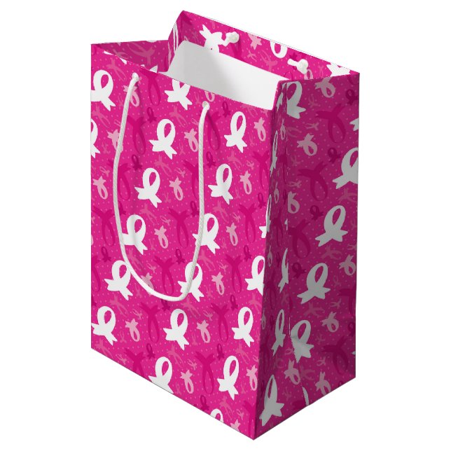 Sacola Para Presentes Média Celebrar evento rosa (Frente inclinada)
