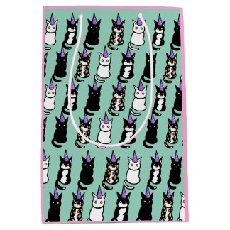 Sacola Para Presentes Média Celebration Cat Gift Bag