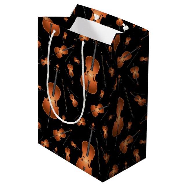 Sacola Para Presentes Média Cello Musical Music Teacher String Orchestra (Verso inclinado)