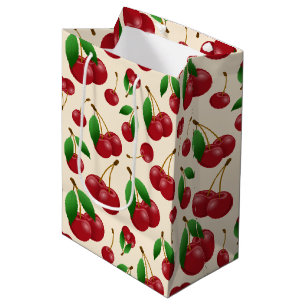 Sacola Para Presentes Média cerejas doces de Verão