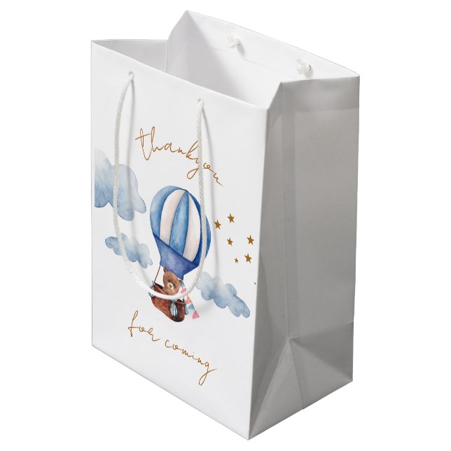 Sacola Para Presentes Média Chá de Bebê do Ursinho de Pelúcia (Verso inclinado)