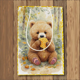 Sacola Para Presentes Média Chá de Bebê do Urso e Mel
