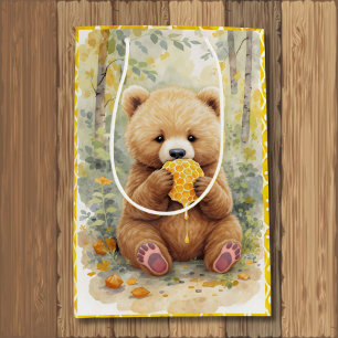 Sacola Para Presentes Média Chá de Bebê do Urso e Mel