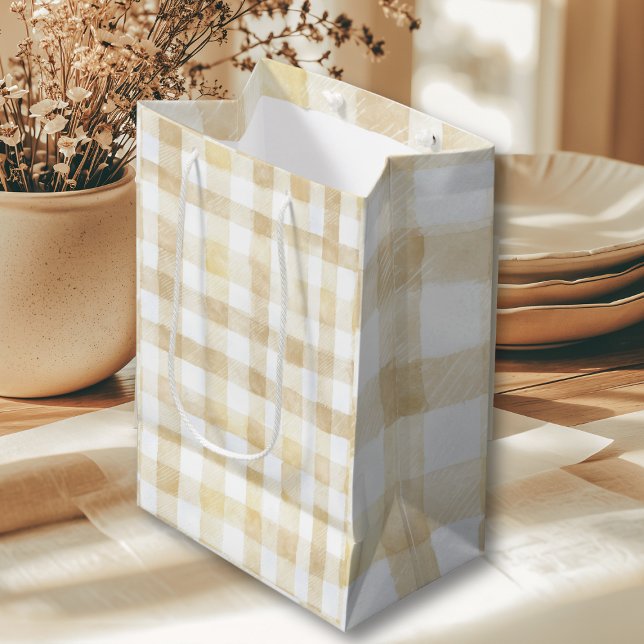 Sacola Para Presentes Média Chá de Bebê Italiano Bege Neutro em Gênero Cannoli (Criador carregado)