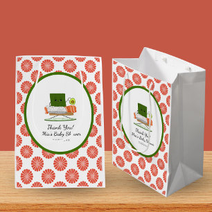 Sacola Para Presentes Média Chá de Bebê Kawaii: Tema de Sushi e Rolinho de Sal