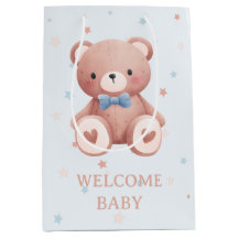 Chá de Bebê Menino Urso de Pelúcia - Estrelas Azui