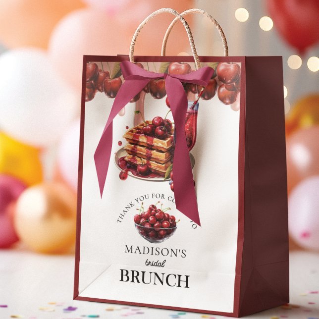 Sacola Para Presentes Média Chá de Bebê Personalizado com Flor de Cerejeira (Criador carregado)