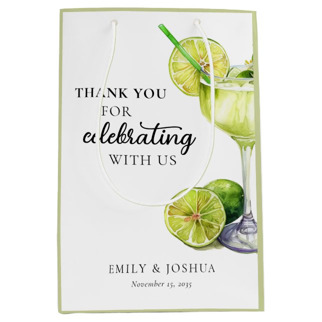 Sacola Para Presentes Média Chá de Casais Fiesta Margarita (Frente)