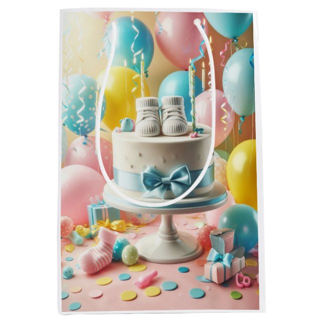 Sacola Para Presentes Média Chá de fraldas (Frente)