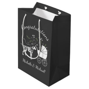 Sacola Para Presentes Média Chá de fraldas de Cães Goldendoodododododle