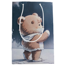 Sacola Para Presentes Média Chá de fraldas de Espera do Garoto Urso de Teddy