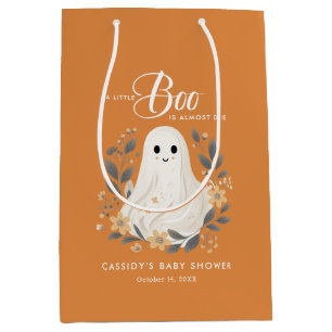 Sacola Para Presentes Média Chá de fraldas de Halloween do Pequeno Boo Boho