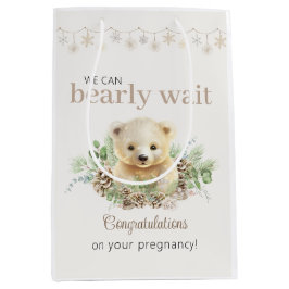 Sacola Para Presentes Média Chá de fraldas De Inverno Bonito Que Podemos Esper