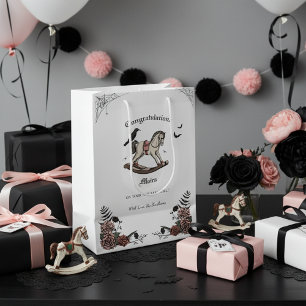 Sacola Para Presentes Média Chá de fraldas Gótico Vitoriano da Garota Rochosa