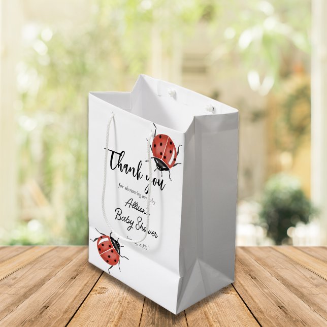 Sacola Para Presentes Média Chá de fraldas Ladybugs (Criador carregado)