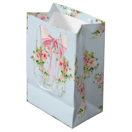 Sacola Para Presentes Média Chá de fraldas Padrão Floral Arco de Regência de R