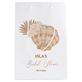 Sacola Para Presentes Média Chá de Noiva Boho Beach Conchas