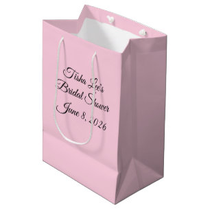 Sacola Para Presentes Média Chá de Noiva Doce e Bonito Rosa: