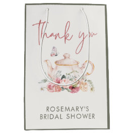 Sacola Para Presentes Média Chá de Noiva Festa do Chá Obrigado