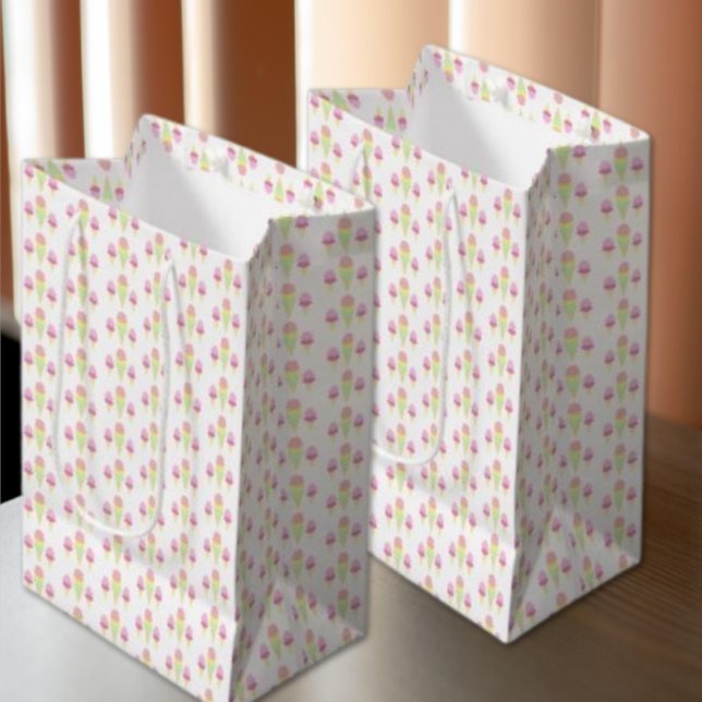 Sacola Para Presentes Média Chá de panela do Sorvete cooptado (Criador carregado)