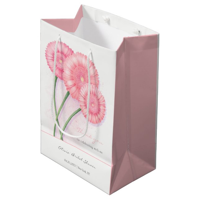 Sacola Para Presentes Média Chá de panela Peach Chrysanthemum (Frente inclinada)