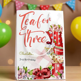 Sacola Para Presentes Média Chá para três, chá florescente aniversário