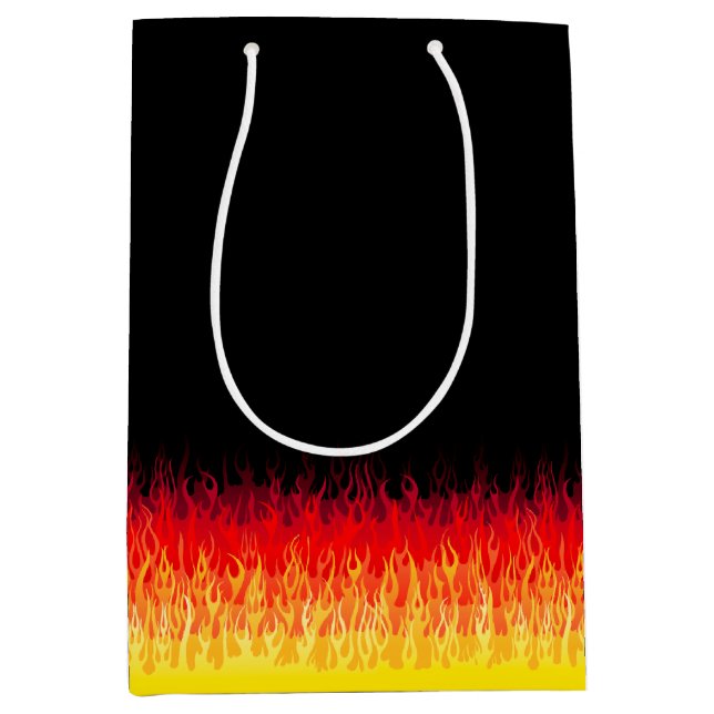 Sacola Para Presentes Média Chamas Red Hot Rod (Frente)
