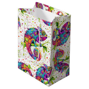 Sacola Para Presentes Média Chameleon Paint mantém estilo aquarela